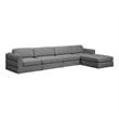Meridian Furniture Beckham Grey Durable Linen Textured Fabric Modular Sectional