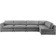 Meridian Furniture Beckham Grey Durable Linen Textured Fabric Modular Sectional