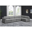 Meridian Furniture Beckham Grey Durable Linen Textured Fabric Modular Sectional