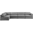 Meridian Furniture Beckham Grey Durable Linen Textured Fabric Modular Sectional