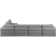 Meridian Furniture Beckham Grey Durable Linen Textured Fabric Modular Sectional
