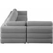Meridian Furniture Beckham Grey Durable Linen Textured Fabric Modular Sectional