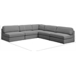 Meridian Furniture Beckham Grey Durable Linen Textured Fabric Modular Sectional