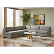Meridian Furniture Beckham Grey Durable Linen Textured Fabric Modular Sectional