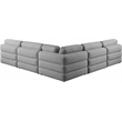 Meridian Furniture Beckham Grey Durable Linen Textured Fabric Modular Sectional