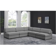 Meridian Furniture Beckham Grey Durable Linen Textured Fabric Modular Sectional