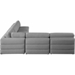 Meridian Furniture Beckham Grey Durable Linen Textured Fabric Modular Sectional