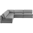 Meridian Furniture Beckham Grey Durable Linen Textured Fabric Modular Sectional
