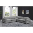 Meridian Furniture Beckham Grey Durable Linen Textured Fabric Modular Sectional
