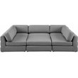 Meridian Furniture Beckham Grey Durable Linen Textured Fabric Modular Sectional