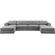 Meridian Furniture Beckham Grey Durable Linen Textured Fabric Modular Sectional