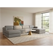 Meridian Furniture Beckham Grey Durable Linen Textured Fabric Modular Sectional