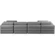 Meridian Furniture Beckham Grey Durable Linen Textured Fabric Modular Sectional