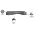 Meridian Furniture Beckham Grey Durable Linen Textured Fabric Modular Sectional