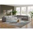 Meridian Furniture Beckham Grey Durable Linen Textured Fabric Modular Sectional