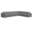 Meridian Furniture Beckham Grey Durable Linen Textured Fabric Modular Sectional