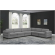 Meridian Furniture Beckham Grey Durable Linen Textured Fabric Modular Sectional