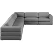 Meridian Furniture Beckham Grey Durable Linen Textured Fabric Modular Sectional