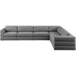 Meridian Furniture Beckham Grey Durable Linen Textured Fabric Modular Sectional