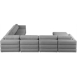 Meridian Furniture Beckham Grey Durable Linen Textured Fabric Modular Sectional