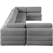 Meridian Furniture Beckham Grey Durable Linen Textured Fabric Modular Sectional