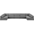 Meridian Furniture Beckham Grey Durable Linen Textured Fabric Modular Sectional