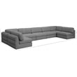 Meridian Furniture Beckham Grey Durable Linen Textured Fabric Modular Sectional