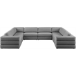 Meridian Furniture Beckham Grey Durable Linen Textured Fabric Modular Sectional