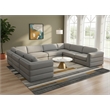 Meridian Furniture Beckham Grey Durable Linen Textured Fabric Modular Sectional