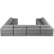 Meridian Furniture Beckham Grey Durable Linen Textured Fabric Modular Sectional