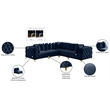 Meridian Furniture Tremblay Navy Velvet Modular Sectional