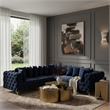 Meridian Furniture Tremblay Navy Velvet Modular Sectional