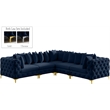 Meridian Furniture Tremblay Navy Velvet Modular Sectional