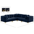 Meridian Furniture Tremblay Navy Velvet Modular Sectional