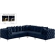 Meridian Furniture Tremblay Navy Velvet Modular Sectional