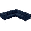 Meridian Furniture Tremblay Navy Velvet Modular Sectional