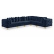 Meridian Furniture Tremblay Navy Velvet Modular Sectional