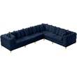 Meridian Furniture Tremblay Navy Velvet Modular Sectional