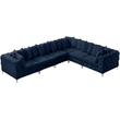 Meridian Furniture Tremblay Navy Velvet Modular Sectional