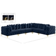 Meridian Furniture Tremblay Navy Velvet Modular Sectional