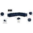 Meridian Furniture Tremblay Navy Velvet Modular Sectional