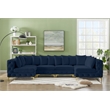Meridian Furniture Tremblay Navy Velvet Modular Sectional