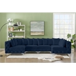 Meridian Furniture Tremblay Navy Velvet Modular Sectional