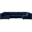 Meridian Furniture Tremblay Navy Velvet Modular Sectional