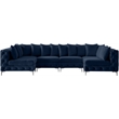 Meridian Furniture Tremblay Navy Velvet Modular Sectional