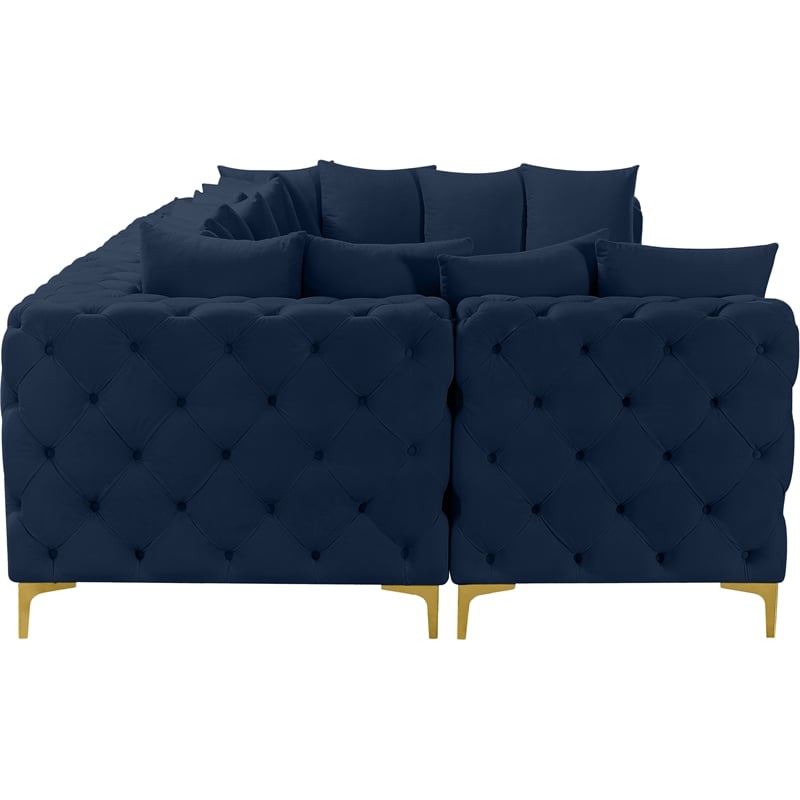 Meridian Furniture Tremblay Navy Velvet Modular Sectional