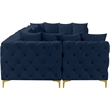 Meridian Furniture Tremblay Navy Velvet Modular Sectional