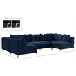 Meridian Furniture Tremblay Navy Velvet Modular Sectional
