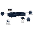 Meridian Furniture Tremblay Navy Velvet Modular Sectional