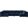 Meridian Furniture Tremblay Navy Velvet Modular Sectional